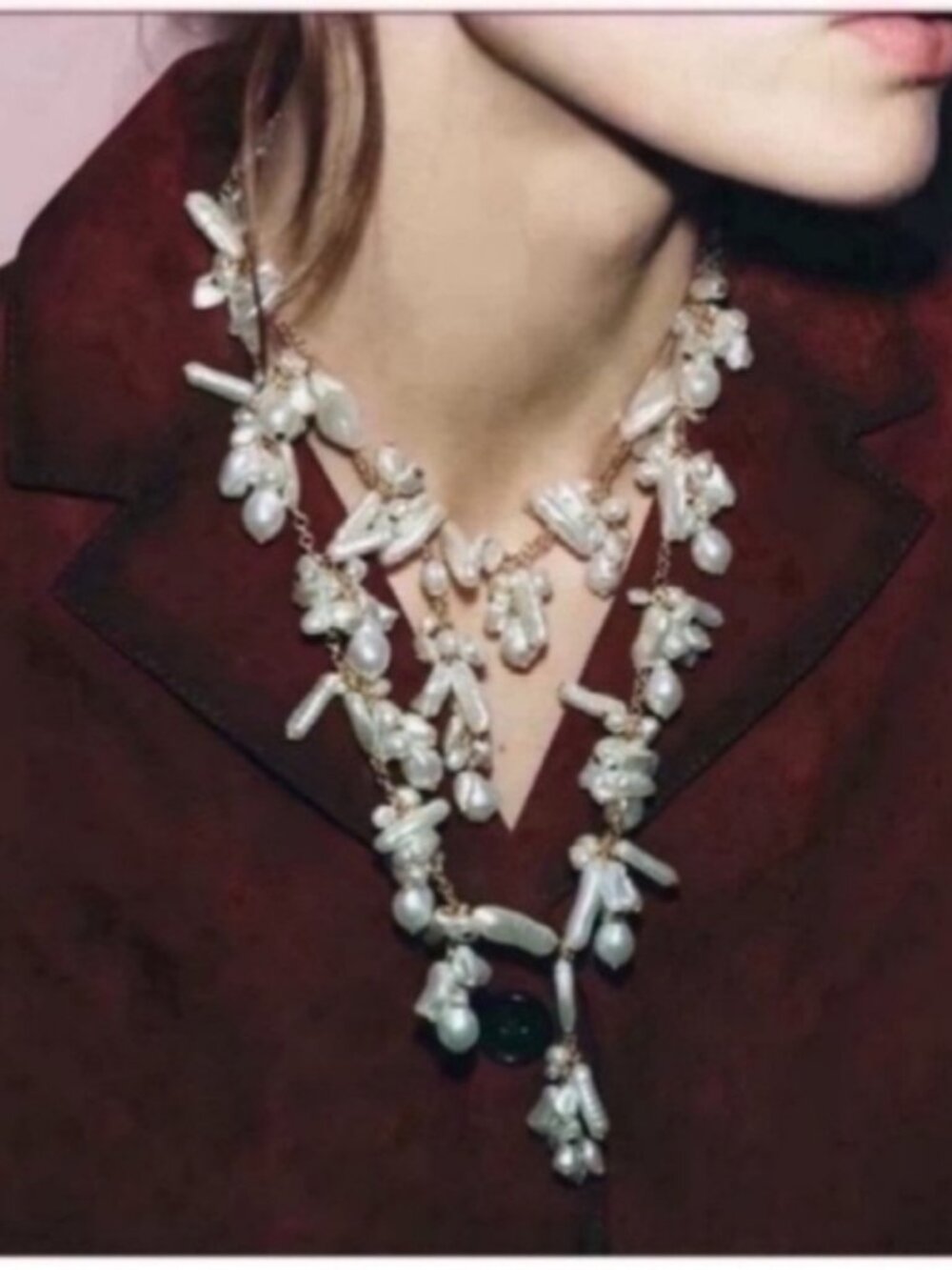 New! Zara Irregular Pearl Necklace Stack Set (1063) NWOT